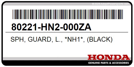Honda 80221-HN2-000ZA Sph, Guard, L., *Nh1*, (Black)