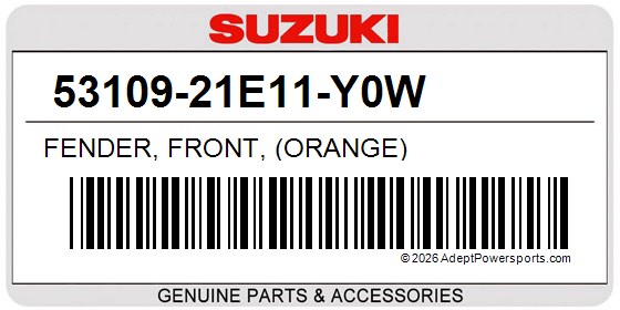 Suzuki 53109-21E11-Y0W Fender, Front, (Orange)
