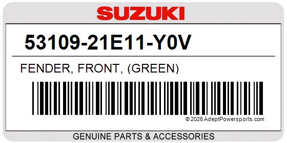 Suzuki 53109-21E11-Y0V Fender, Front, (Green)