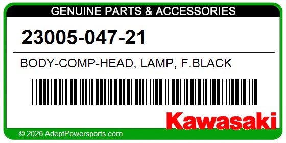 Kawasaki 23005-047-21 Body-Comp-Head, Lamp, F.Black