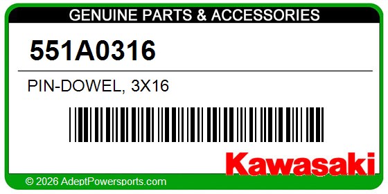 Kawasaki 551A0316 Pin-Dowel, 3X16