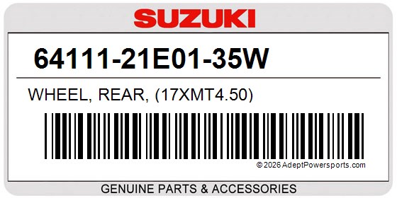 Suzuki 64111-21E01-35W Wheel, Rear, (17Xmt4.50)