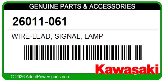 Kawasaki 26011-061 Wire-Lead, Signal, Lamp