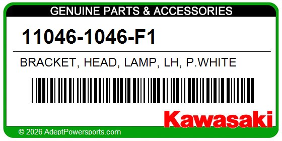 Kawasaki 11046-1046-F1 Bracket, Head, Lamp, Lh, P.White