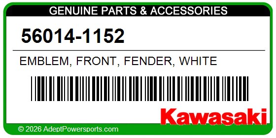 Kawasaki 56014-1152 Emblem, Front, Fender, White