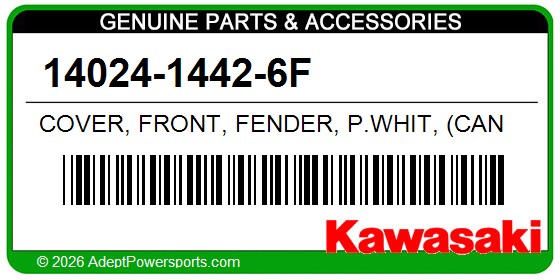 Kawasaki 14024-1442-6F Cover, Front, Fender, P.Whit, (Can