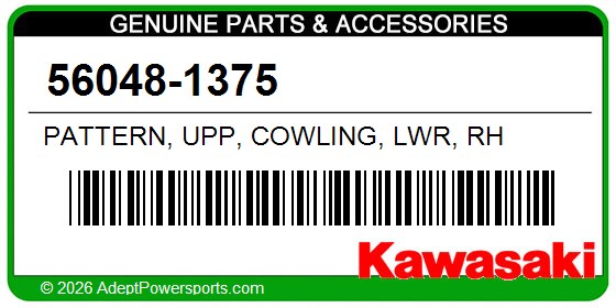 Kawasaki 56048-1375 Pattern, Upp, Cowling, Lwr, Rh