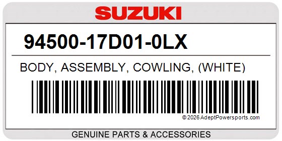Suzuki 94500-17D01-0LX Body, Assembly, Cowling, (White)
