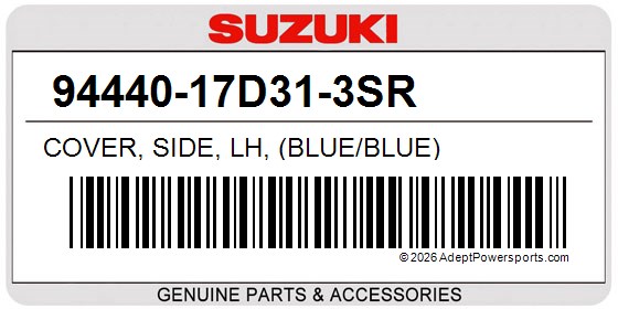 Suzuki 94440-17D31-3SR Cover, Side, Lh, (Blue/Blue)