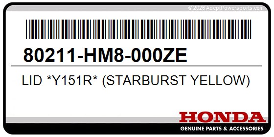Honda 80211-HM8-000ZE Lid *Y151r* (Starburst Yellow)