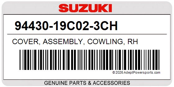 Suzuki 94430-19C02-3CH Cover, Assembly, Cowling, Rh