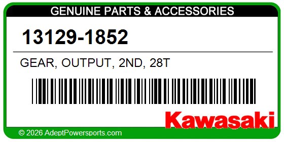 Kawasaki 13129-1852 Gear, Output, 2Nd, 28T