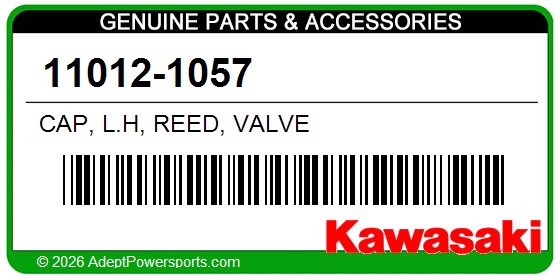Kawasaki 11012-1057 Cap, L.H, Reed, Valve