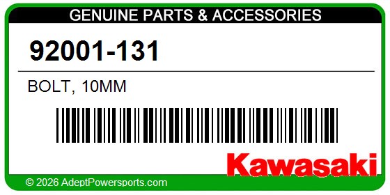 Kawasaki 92001-131 Bolt, 10Mm