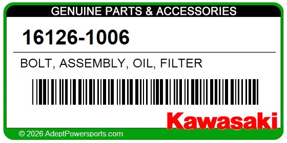Kawasaki 16126-1006 Bolt, Assembly, Oil, Filter