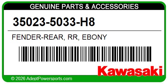 Kawasaki 35023-5033-H8 Fender-Rear, Rr, Ebony