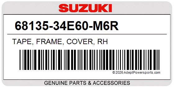 Suzuki 68135-34E60-M6R Tape, Frame, Cover, Rh