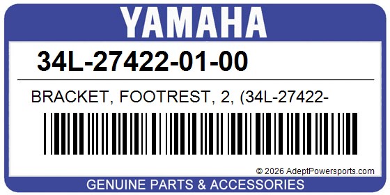 Yamaha 34L-27422-01-00 Bracket, Footrest, 2, (34L-27422-