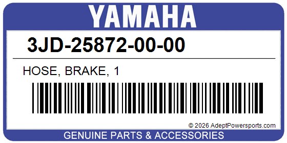 Yamaha 3JD-25872-00-00 Hose, Brake, 1