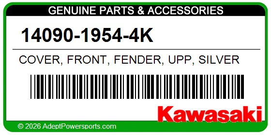 Kawasaki 14090-1954-4K Cover, Front, Fender, Upp, Silver