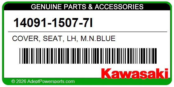 Kawasaki 14091-1507-7I Cover, Seat, Lh, M.N.Blue