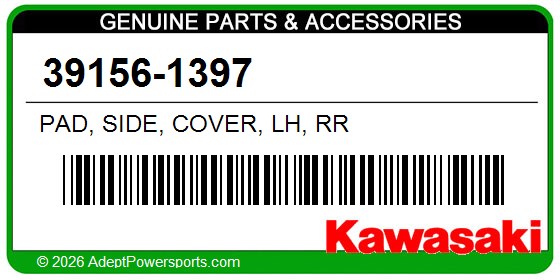 Kawasaki 39156-1397 Pad, Side, Cover, Lh, Rr
