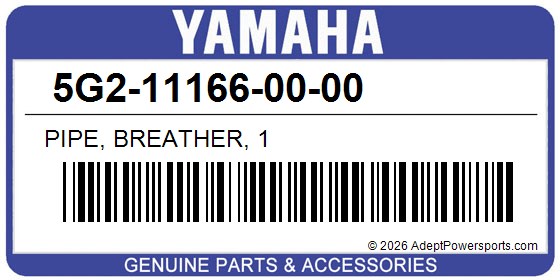 Yamaha 5G2-11166-00-00 Pipe, Breather, 1