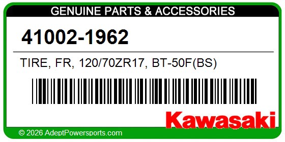 Kawasaki 41002-1962 Tire, Fr, 120/70Zr17, Bt-50F(Bs)
