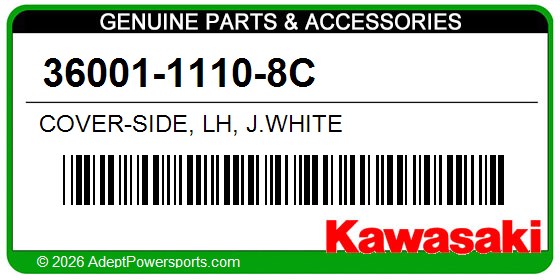 Kawasaki 36001-1110-8C Cover-Side, Lh, J.White