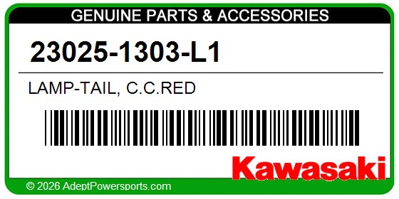 Kawasaki 23025-1303-L1 Lamp-Tail, C.C.Red