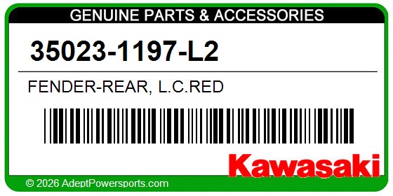 Kawasaki 35023-1197-L2 Fender-Rear, L.C.Red