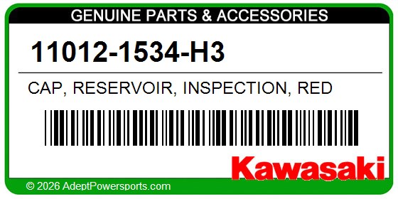 Kawasaki 11012-1534-H3 Cap, Reservoir, Inspection, Red