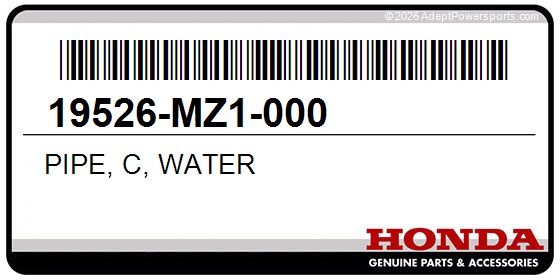 Honda 19526-MZ1-000 Pipe, C, Water