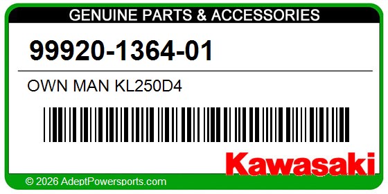 Kawasaki 99920-1364-01 Own Man Kl250d4