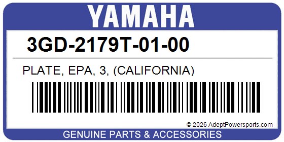 Yamaha 3GD-2179T-01-00 Plate, Epa, 3, (California)