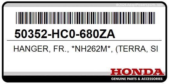 Honda 50352-HC0-680ZA Hanger, Fr., *Nh262m*, (Terra, Silver, Metallic)