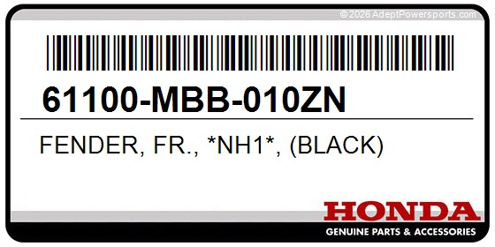 Honda 61100-MBB-010ZN Fender, Fr., *Nh1*, (Black)