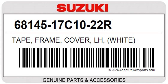 Suzuki 68145-17C10-22R Tape, Frame, Cover, Lh, (White)