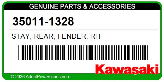 Kawasaki 35011-1328 Stay, Rear, Fender, Rh