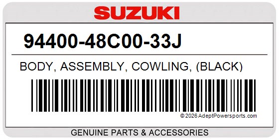 Suzuki 94400-48C00-33J Body, Assembly, Cowling, (Black)