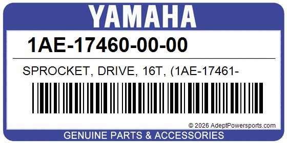 Yamaha 1AE-17460-00-00 Sprocket, Drive, 16T, (1Ae-17461-