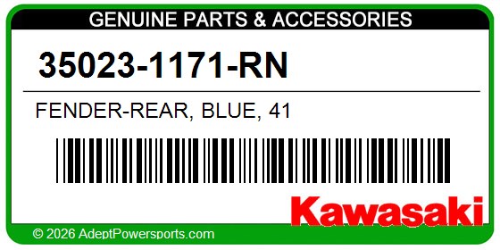 Kawasaki 35023-1171-RN Fender-Rear, Blue, 41