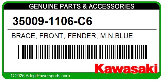 Kawasaki 35009-1106-C6 Brace, Front, Fender, M.N.Blue