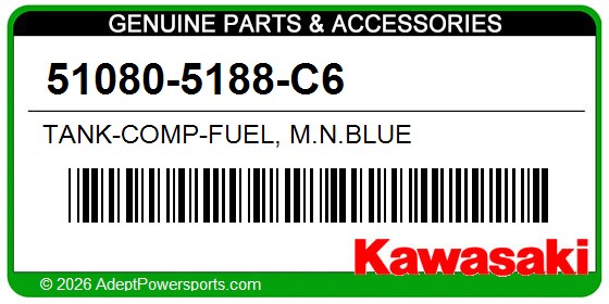 Kawasaki 51080-5188-C6 Tank-Comp-Fuel, M.N.Blue