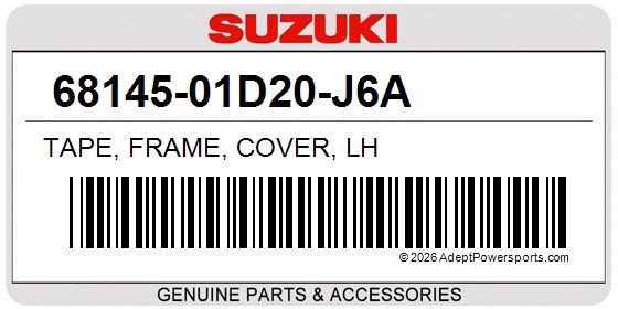 Suzuki 68145-01D20-J6A Tape, Frame, Cover, Lh