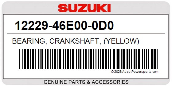 Suzuki 12229-46E00-0D0 Bearing, Crankshaft, (Yellow)