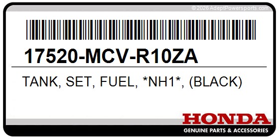 Honda 17520-MCV-R10ZA Tank, Set, Fuel, *Nh1*, (Black)