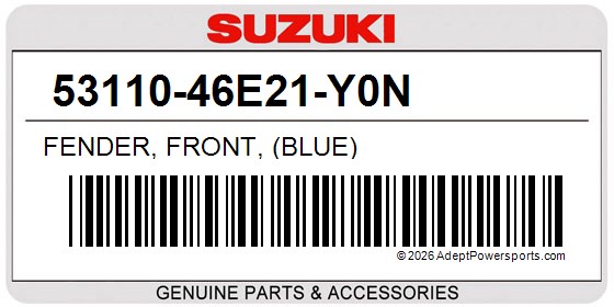 Suzuki 53110-46E21-Y0N Fender, Front, (Blue)