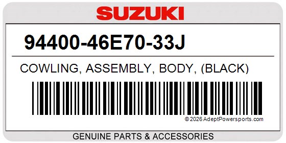 Suzuki 94400-46E70-33J Cowling, Assembly, Body, (Black)