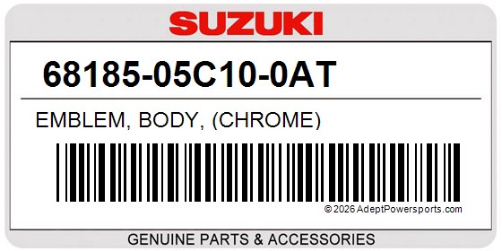 Suzuki 68185-05C10-0AT Emblem, Body, (Chrome)